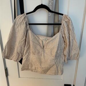 Abercrombie & Fitch Beige Checkered Blouse
